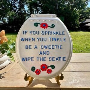 Vintage Bathroom Humor Wall Decor | Toilet Seat Ceramic